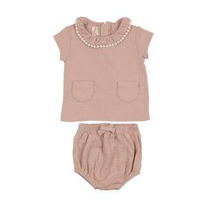 Ruffled delight ensemble - pink whip