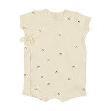 Load image into Gallery viewer, Scattered cherry romper - ivory/mint
