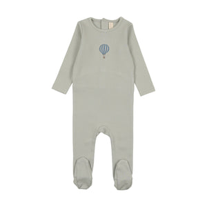 Single hot air balloon footie - seafoam