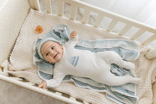Load image into Gallery viewer, Sailor Stripe Footie &amp; Hat Set - Ivory
