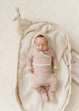 Load image into Gallery viewer, Scalloped Wrap Cardigan Layette Set - Orchid pink
