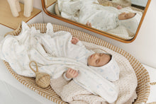Load image into Gallery viewer, Scattered blossoms layette set - Ivory and blue
