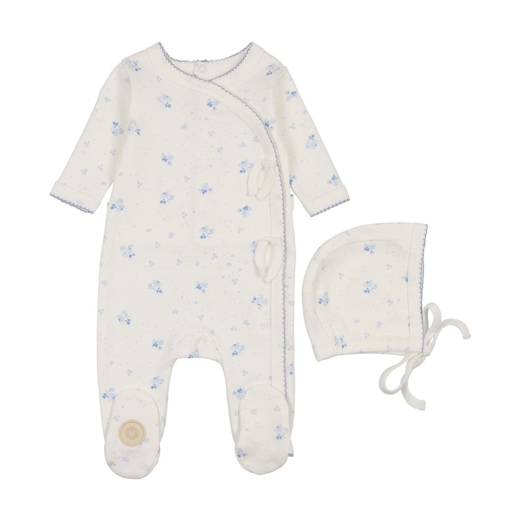 Scattered blossoms gift set - ivory and blue