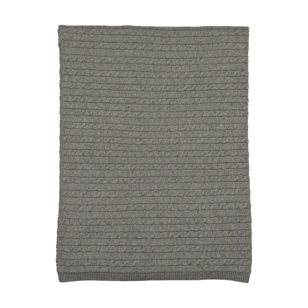 Soft cable knit outfit layette set - charcoal