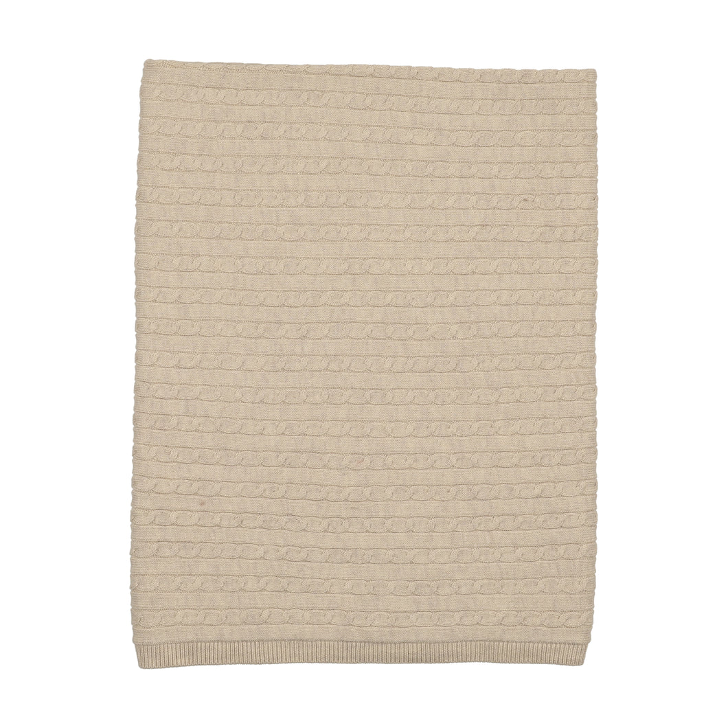 Soft cable knit outfit layette set - Oat