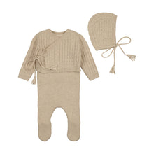 Load image into Gallery viewer, Soft cable knit outfit layette set - Oat
