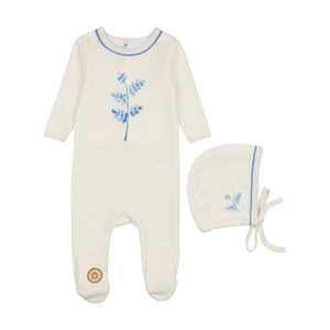 Stem stitch gift set - Ivory and blue