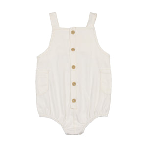 Summer glory boys romper - ivory and taupe