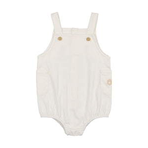 Summer glory boys romper - ivory and taupe