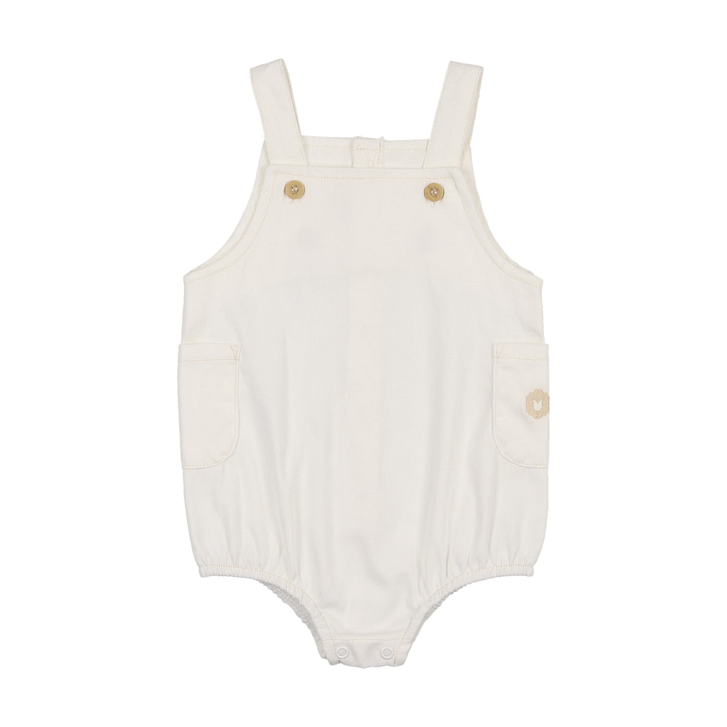 Summer glory boys romper - ivory and taupe