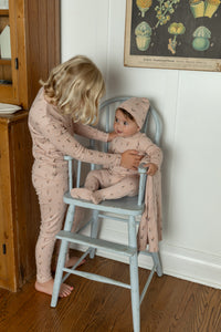 Swan print layette set - Rose dust