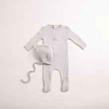 Load image into Gallery viewer, Sweet classic pointelle fooite and beanie - Dusty blue
