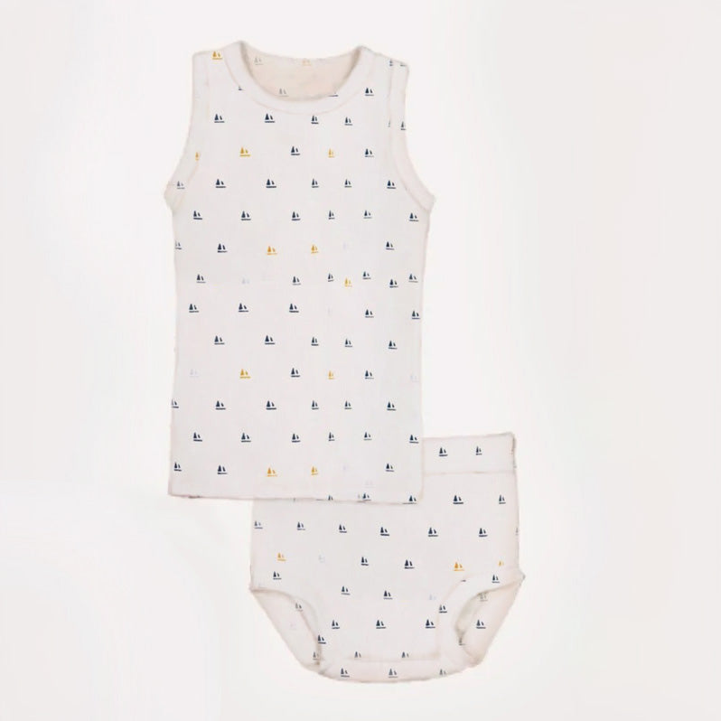Boat tank and bloomer baby set