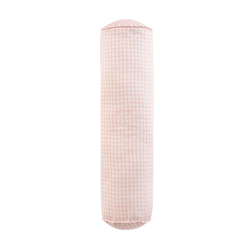 Gingham bolster pillow - pink