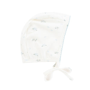 Berry pattern footie and bonnet - Blue