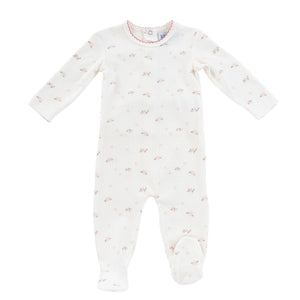 Berry pattern footie and bonnet - Pink