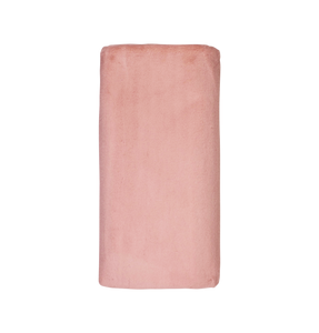 Waffle scallop layette set with fur blanket - Pink TD2810