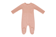 Load image into Gallery viewer, Waffle scallop footie and bonnet - Pink TD2810
