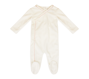 Velour waffle footie - Pink