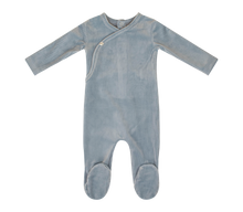 Load image into Gallery viewer, Rib wrap footie and beanie - Blue TD2819
