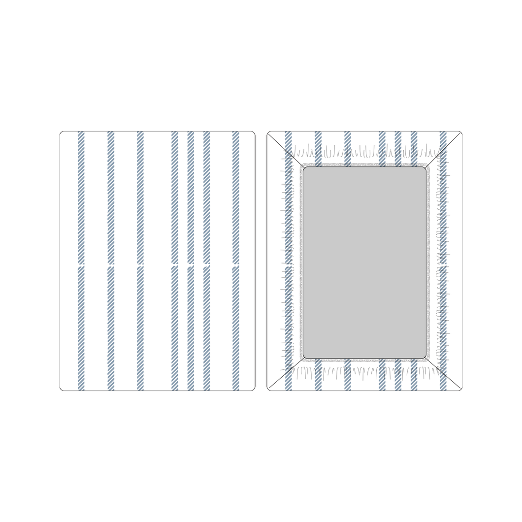 Stripe fitted crib sheet - Blue