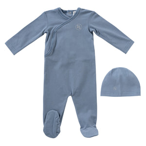Logo wrap layette set - Blue