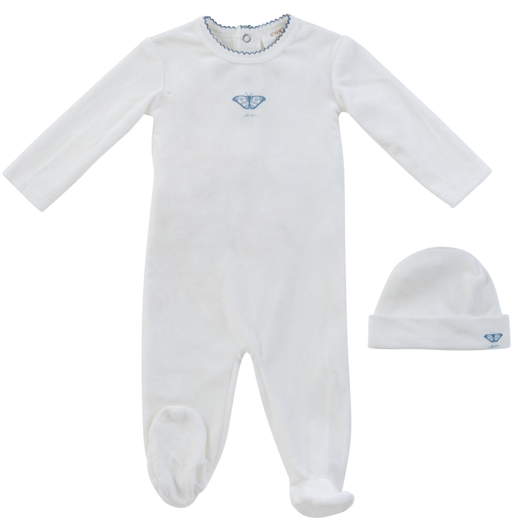 Flutter layette set - white/blue