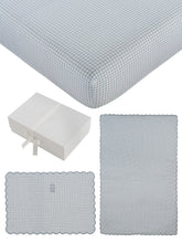 Load image into Gallery viewer, Teddy Au Pane 4PC Mini Crib Set - Blue
