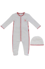 Load image into Gallery viewer, Bunny Rib Footie + Hat - Red
