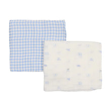 Load image into Gallery viewer, Take me home gingham layette set - chalk white boys (2 swaddles)
