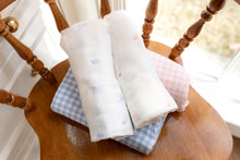 Load image into Gallery viewer, Take me home gingham layette set - chalk white boys (2 swaddles)

