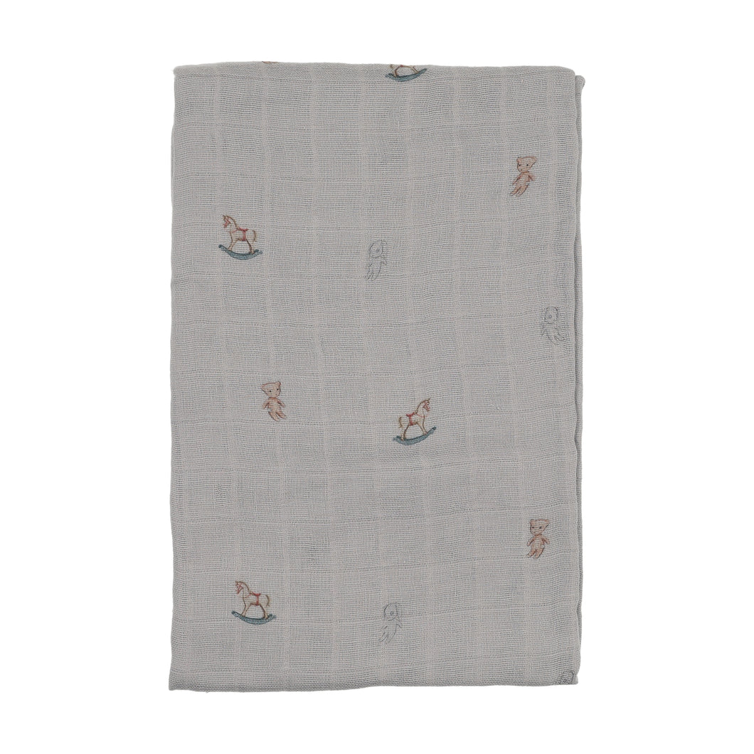 Tea time velour layette set - Dusty blue