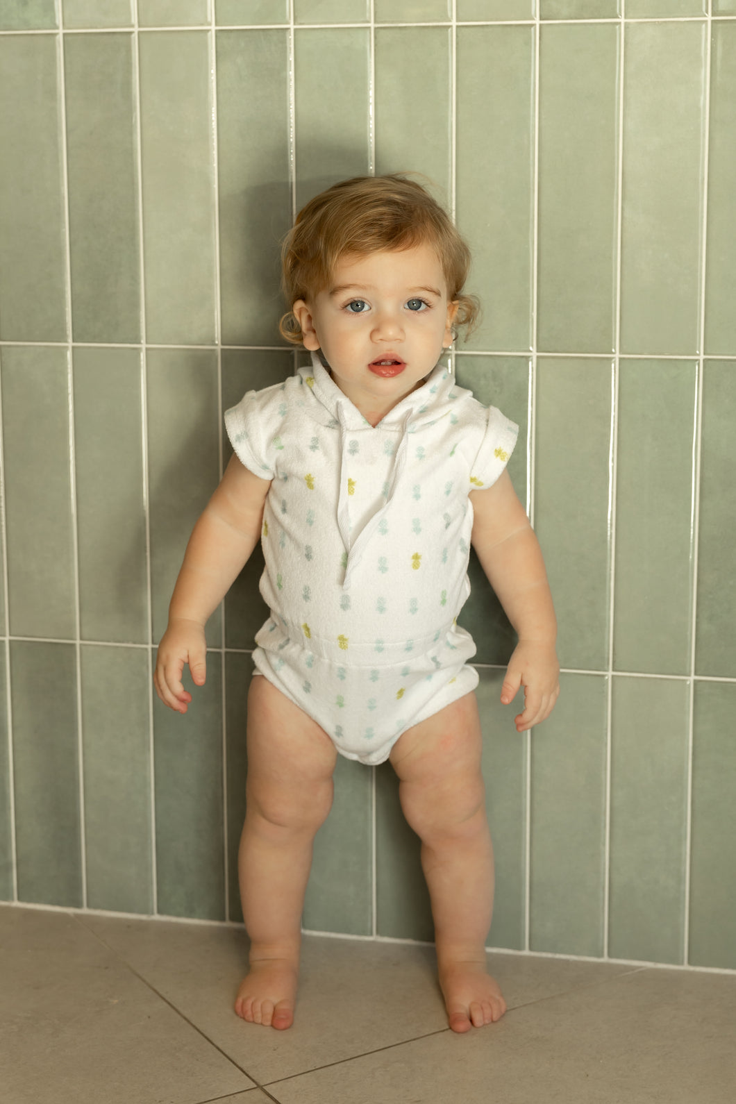 Terry pineapple romper - boys print
