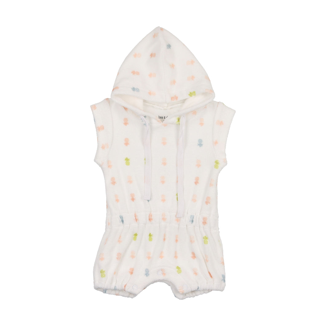 Terry pineapple romper - girls print