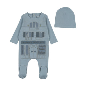 Toy shop layette set - Dusty blue