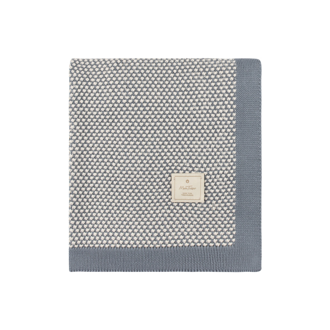 Two-tone knit blanket - flintstone