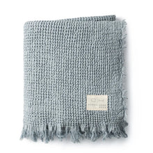 Load image into Gallery viewer, Domani Home - Waffle Muslin Blue Blanket
