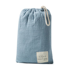 Load image into Gallery viewer, Domani Home - Gauze 3 Piece Blue Crib Set in Pouch
