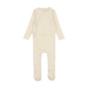 Vine pointelle footie - Cream