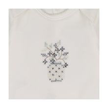 Load image into Gallery viewer, Vase and vine footie and hat - Ivory
