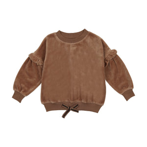 Velour sweatshirt - camel