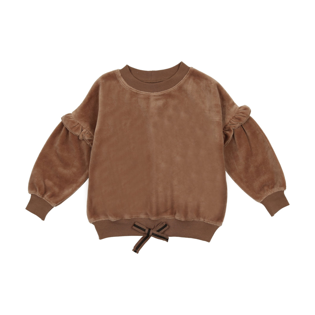 Velour sweatshirt - camel