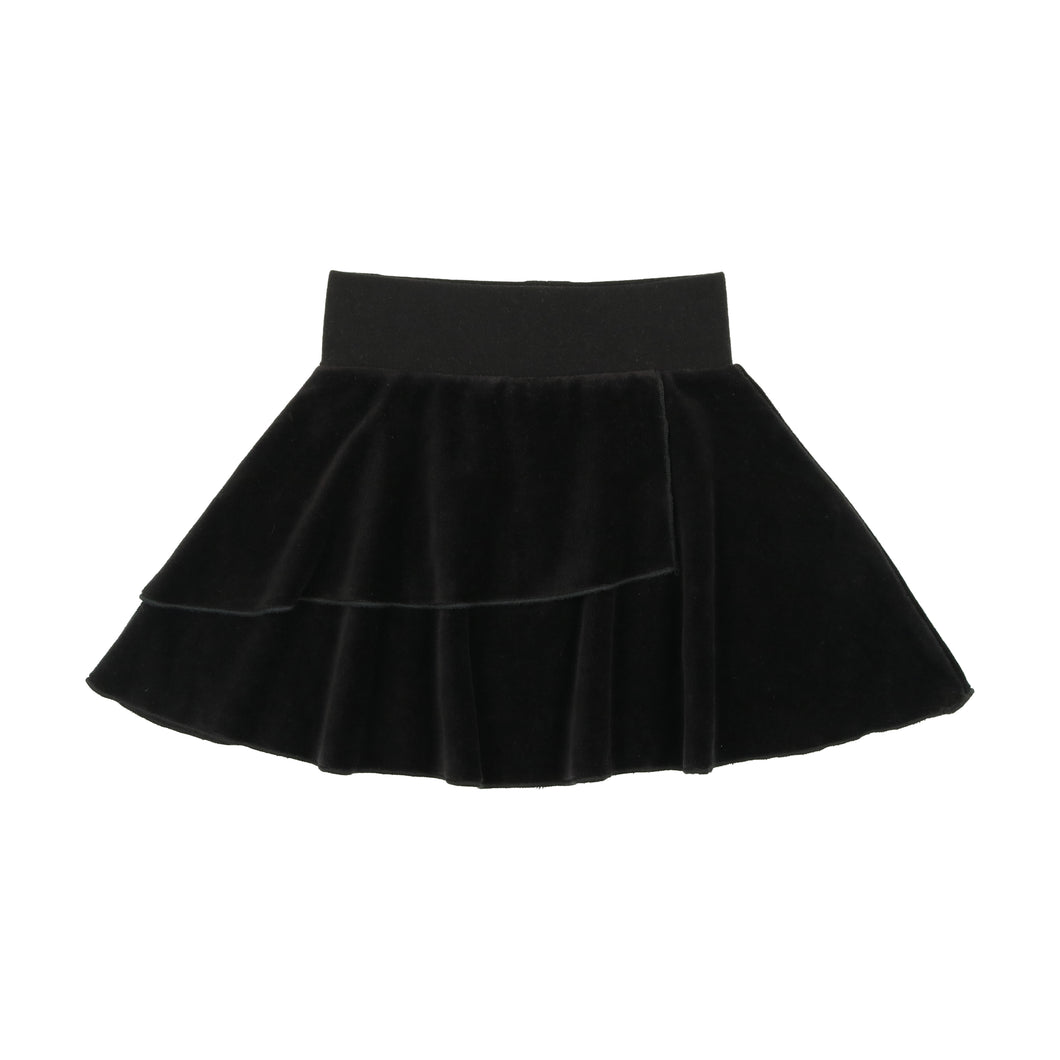 Velour layered skirt - black – Peekaboo Baby Boutique