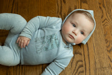 Load image into Gallery viewer, Velour window layette set - Dusty blue
