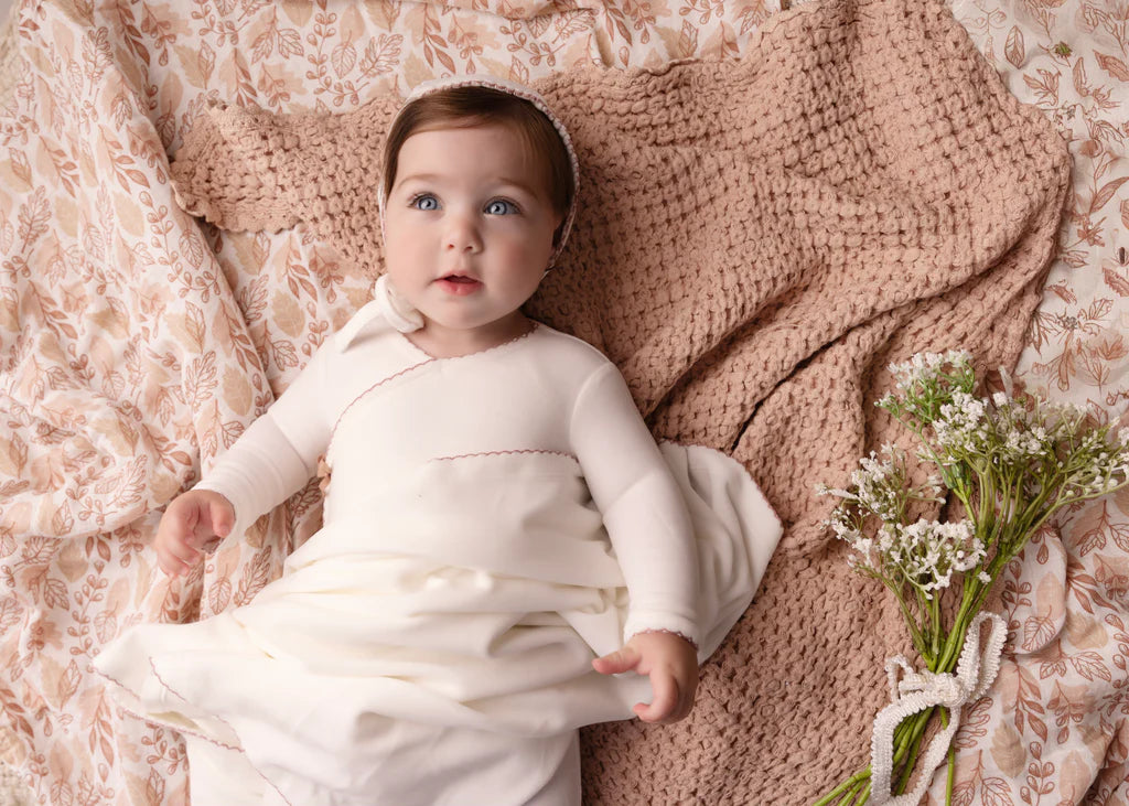 Classic velour kimono layette set - Girls