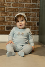Load image into Gallery viewer, Vintage image footie and beanie - feather
