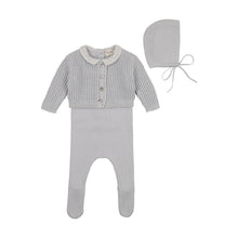 Load image into Gallery viewer, Waffle ensemble layette set - crisp blue
