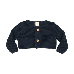 Waffle knit shrug - Navy