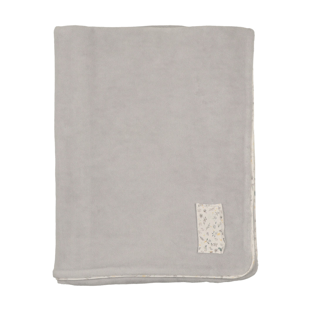 Whimsical bloom patch layette set - London fog