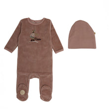 Load image into Gallery viewer, Winter sledder footie and hat - Mauve
